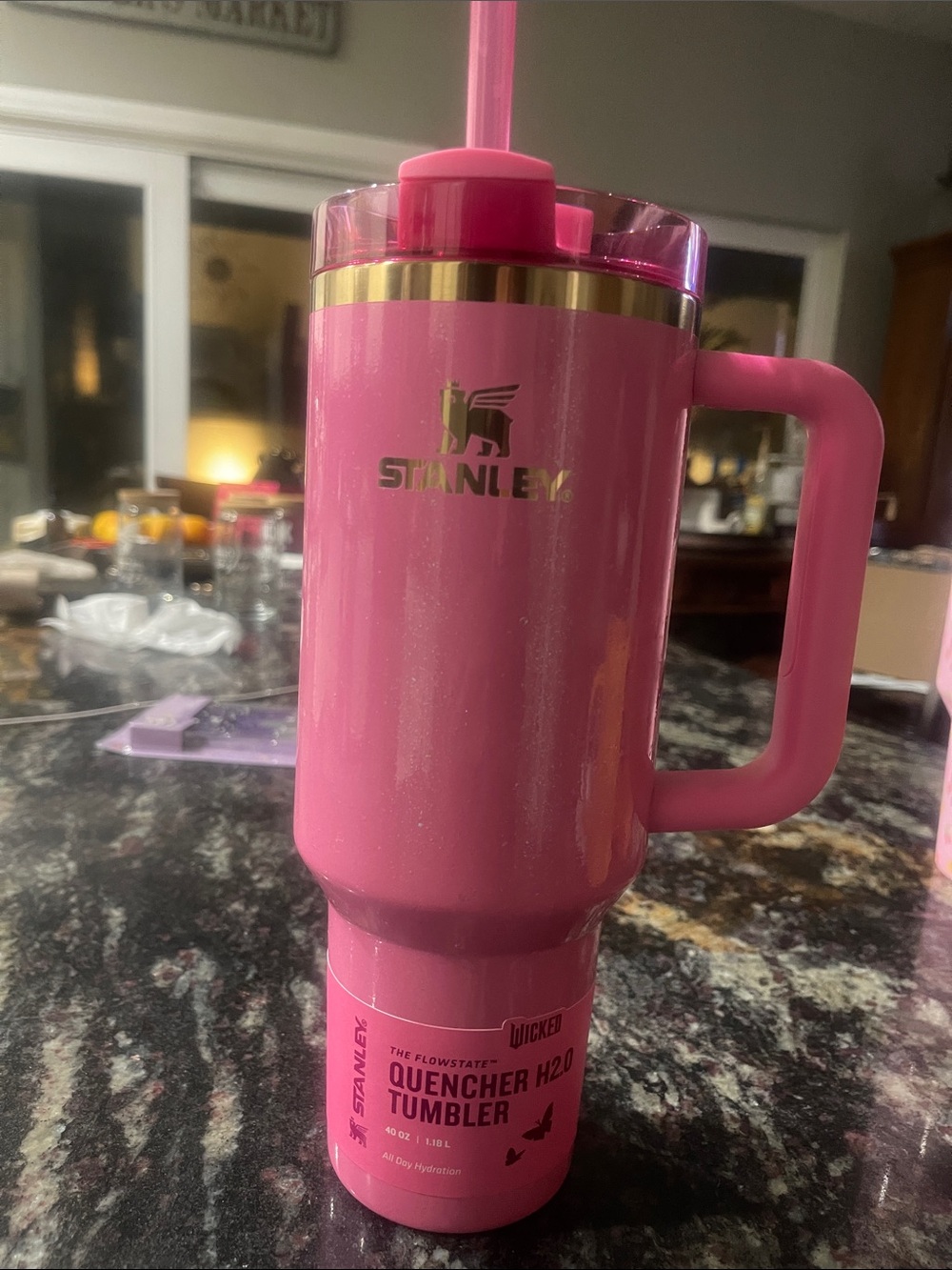 Wicked Stanley Pink Insulated Tumbler with Handle and Reusable Straw - Picture 2 of 10